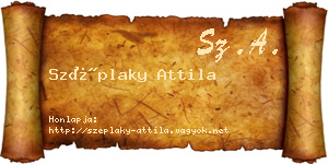 Széplaky Attila névjegykártya